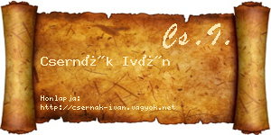 Csernák Iván névjegykártya