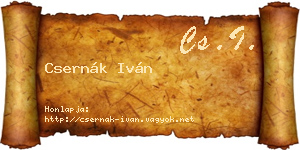 Csernák Iván névjegykártya